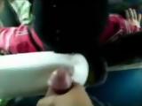 Arab Guy Jerk Off His Cock On Girls Hat In Bus