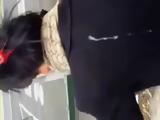 Guy Cums On Girls Back at the Bus Station