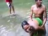 African Native Woman Fucks A Boy In A River In Front Of Crowd Amateur Mobile Phone Video