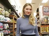 Hot Teen Slut with Nipples Erect Flashing All Over Store