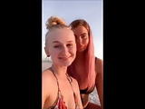 two girls on the beach live on periscope